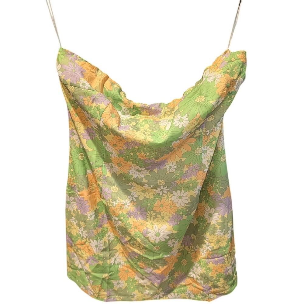 NWT Princess Polly Come Back Mini Dress Green Floral Size 12 Retro 70s